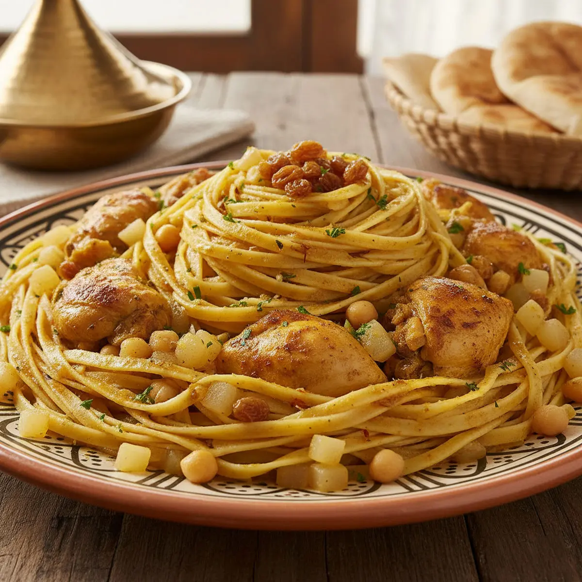 Rechta (massa fresca em tiras com molho de frango e nabo)