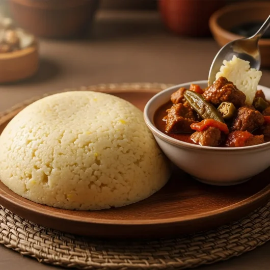 Funje (Funge) – โจ๊กแป้งมันสำปะหลังแองโกลา