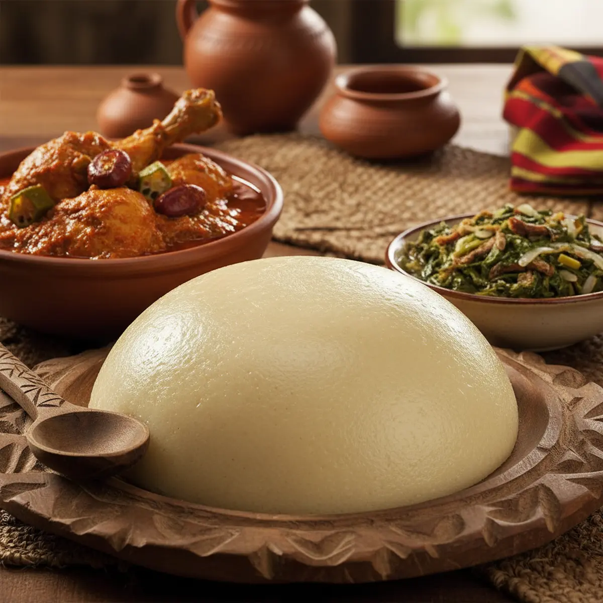 Funje Funge – เนินคล้ายโพลเอนต้าที่ยืดหยุ่น ทำจากมันสำปะหลัง (funje de bombó) หรือข้าวโพด (funje de milho) รับประทานกับสตูว์เกือบทุกชนิด