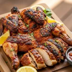 Galinha Grelhada à Cafrial – Spatchcocked chicken marinated in chilies, garlic, and lemon, then charcoal-grilled (cousin of Mozambique’s piri-piri chicken)