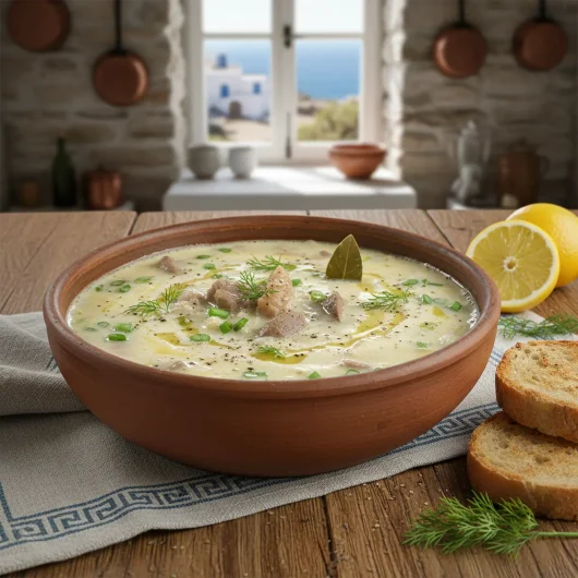 Magiritsa (græsk påskesuppe) – Traditionel Avgolemono-opskrift