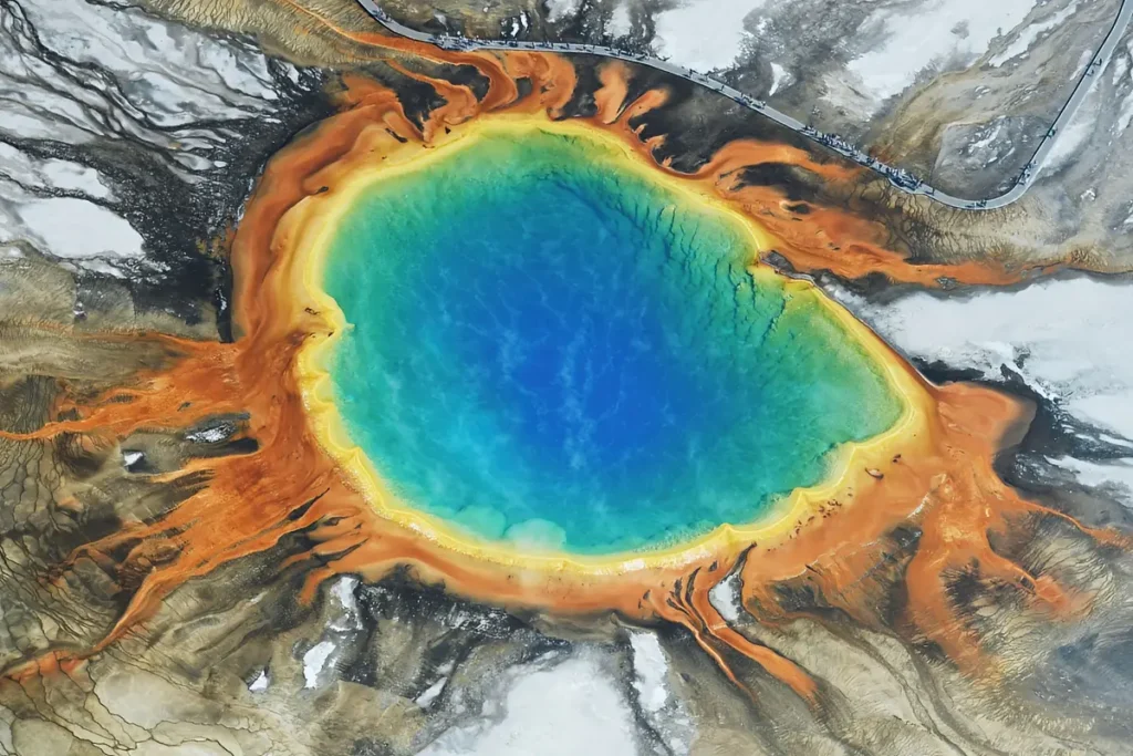 Grand Prismatic Spring (Yellowstone, USA) – Rainbow Hot Spring - A Sci-Fi Fan’s Guide to Earth’s Alien Landscapes