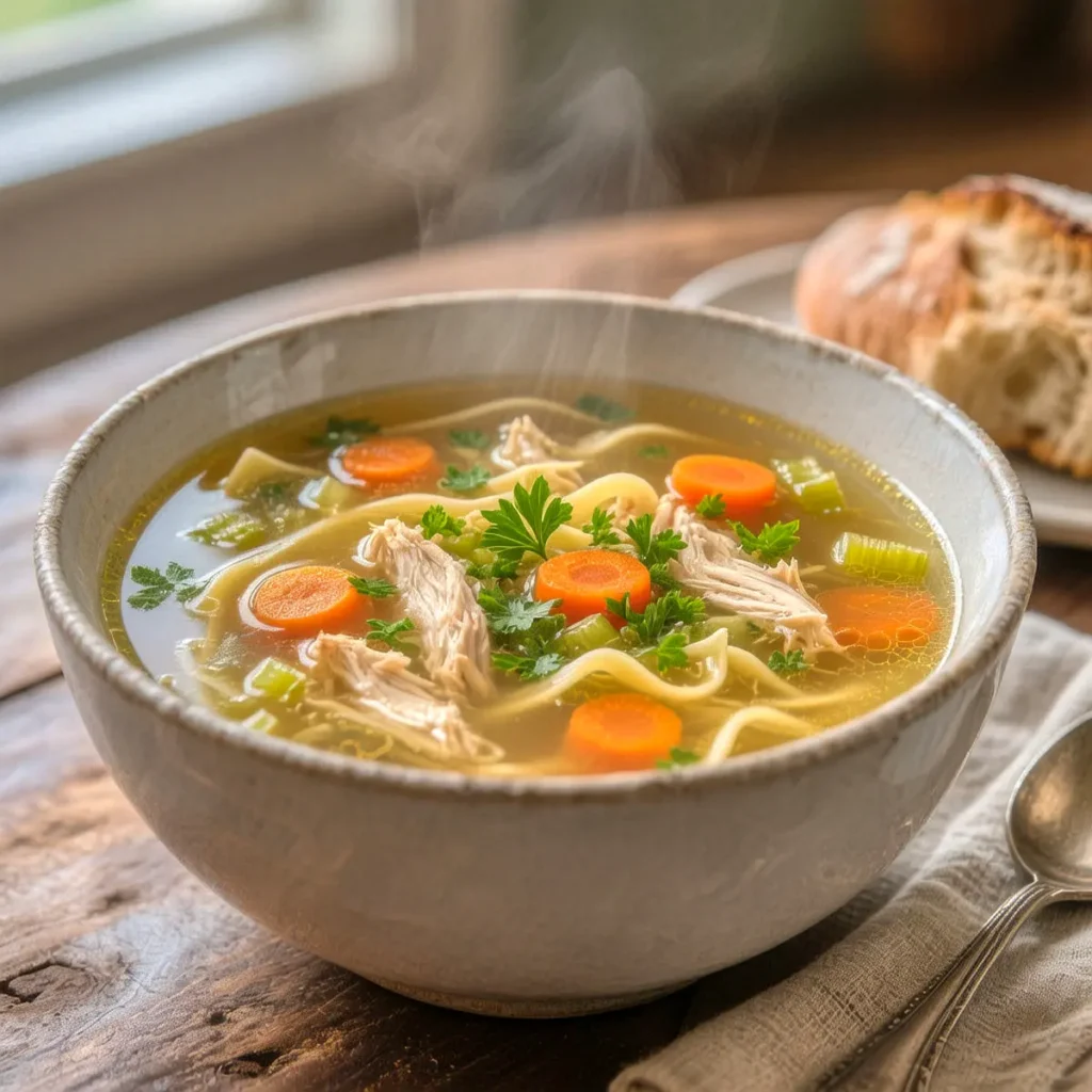 Croatian Chicken Soup with Vegetables and Fine Noodles