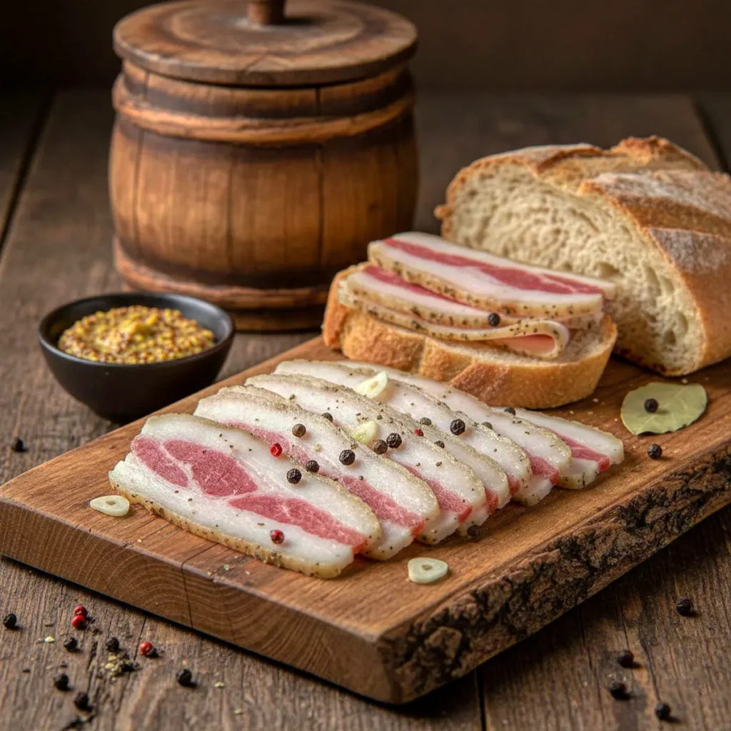 Traditional Meso 'z tiblice (Međimurje Pork Preserved in Lard)