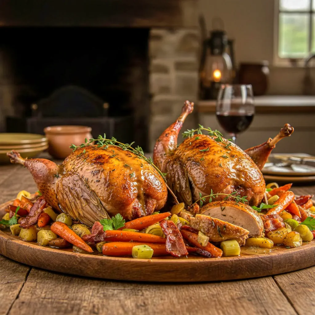 Roasted Pheasant with Root Vegetables (Croatian Game Recipe)