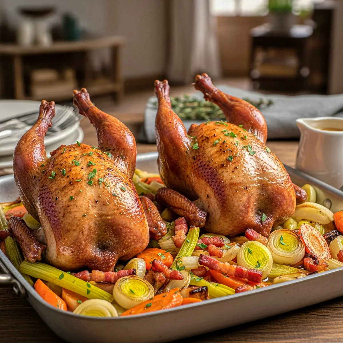 Roasted Pheasant With Root Vegetables – Rustic Countryside