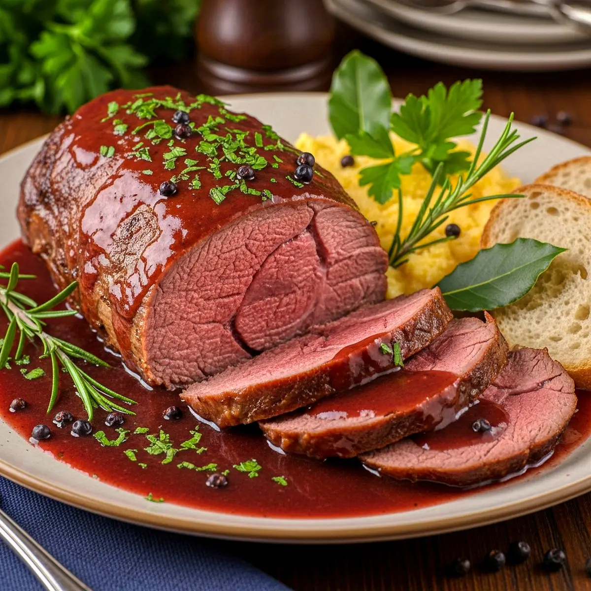 Slow Roasted Leg Of Venison “The Count’s Way”