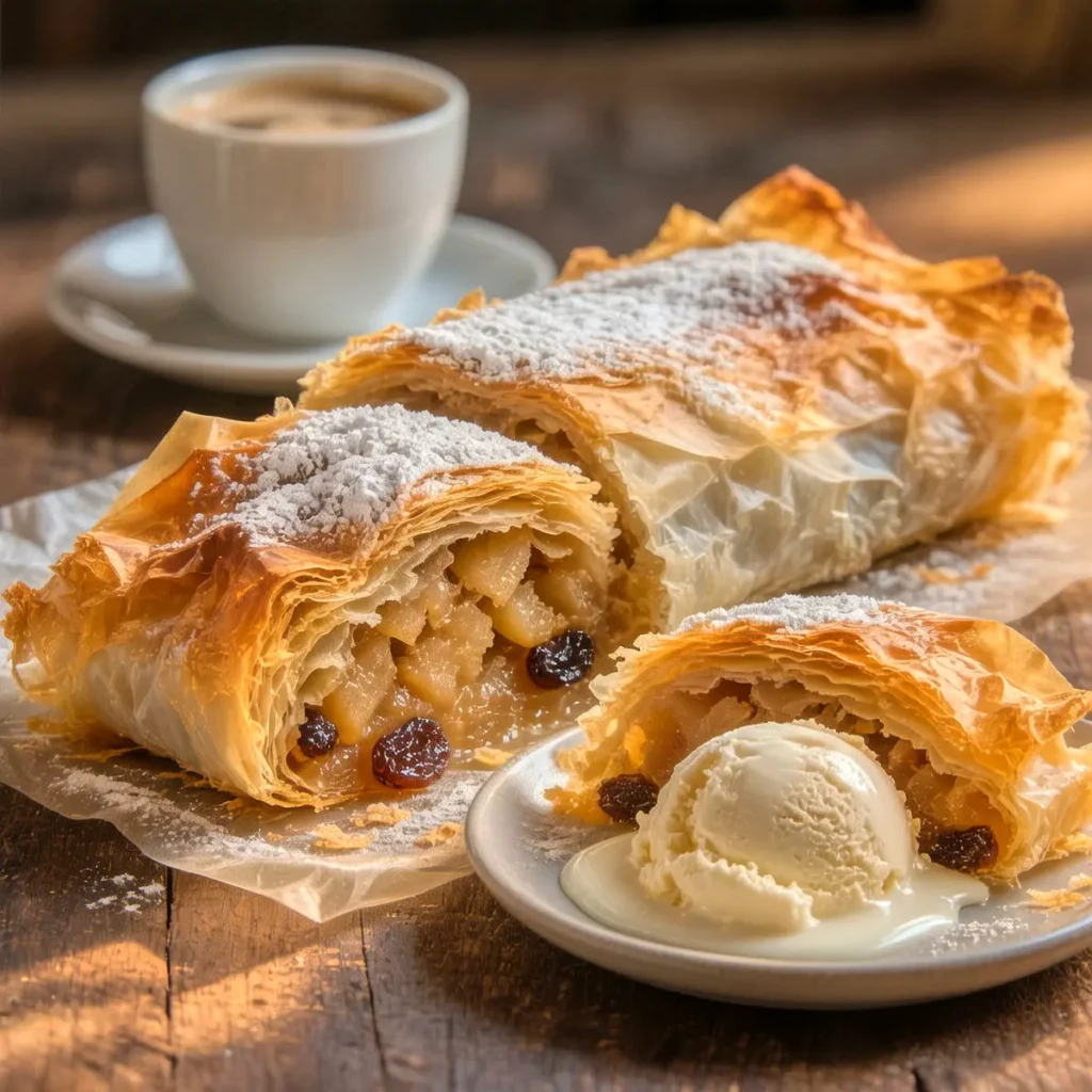 Strudel (Savijača Strudla) – Pâte roulée fourrée aux pommes (ou au fromage)