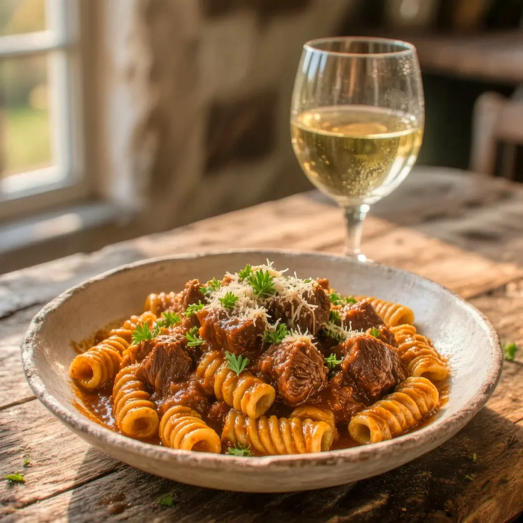 Šurlice with Beef Goulash (Hand-Rolled Island Pasta)